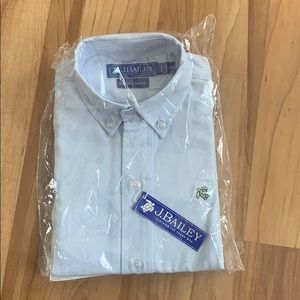 J Bailey boy long sleeve button up blue shirt